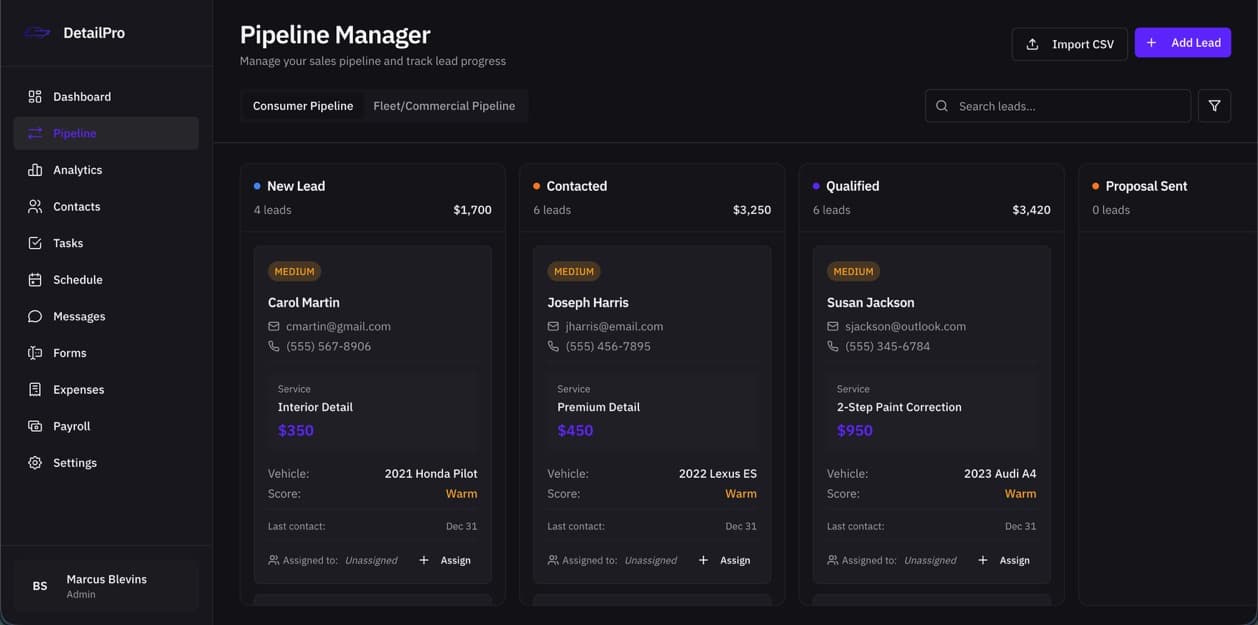 DetailPro consumer pipeline