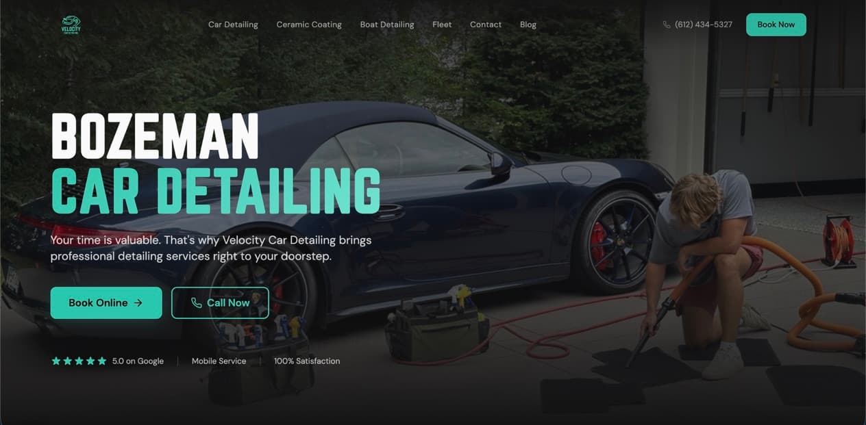 DetailPro detailing website homepage